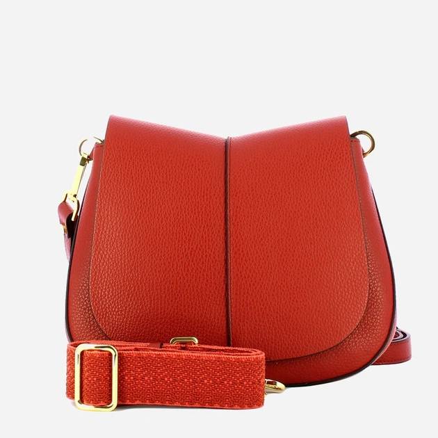 Сумка крос-боді через плече жіноча з натуральної шкіри середня Gianni Chiarini Helena Round BS 6036/COMM GRN-NAOP 14049 Червона (800070345734) - зображення 4