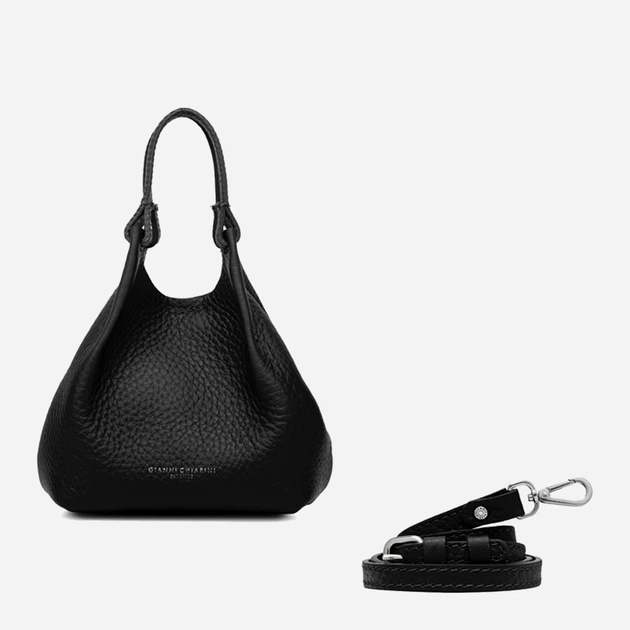 Сумка крос-боді через плече жіноча з натуральної шкіри маленька Gianni Chiarini Dua BS 9718 RNGDBL 12565 Чорна (800070327360) - зображення 4
