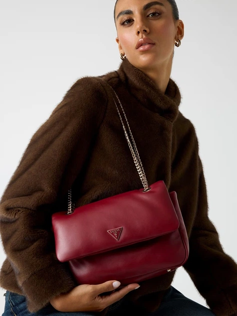 Сумка крос-боді через плече жіноча зі штучної шкіри середня Guess Sunetra HWNG7534210 RED Темно-червона (800070344402) - зображення 2