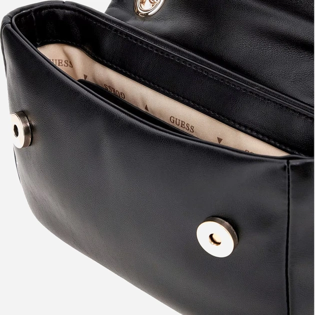 Сумка крос-боді через плече жіноча зі штучної шкіри маленька Guess Sunetra HWNG7534780 BLA Чорна (800070344406) - зображення 4