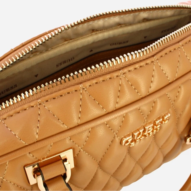 Сумка крос-боді через плече жіноча зі штучної шкіри середня Guess Valla HWQG8122050 BEI Бежева (800070344408) - зображення 5