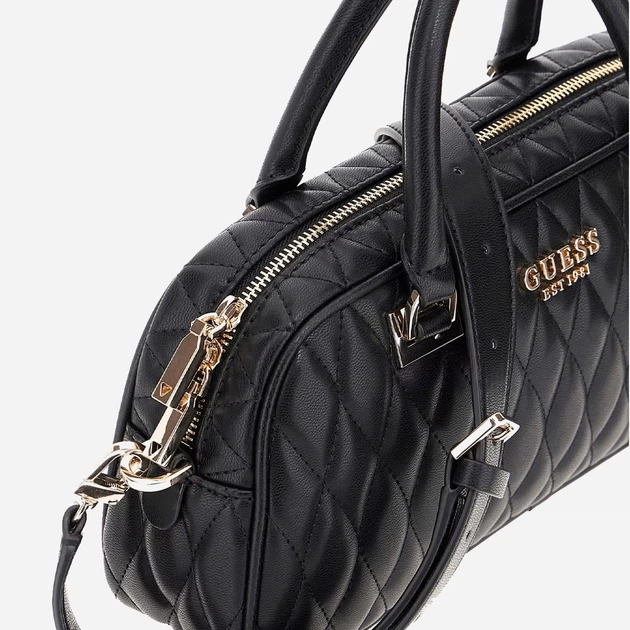 Сумка крос-боді через плече жіноча зі штучної шкіри середня Guess Valla HWQG8122050 BLA Чорна (800070344409) - зображення 4