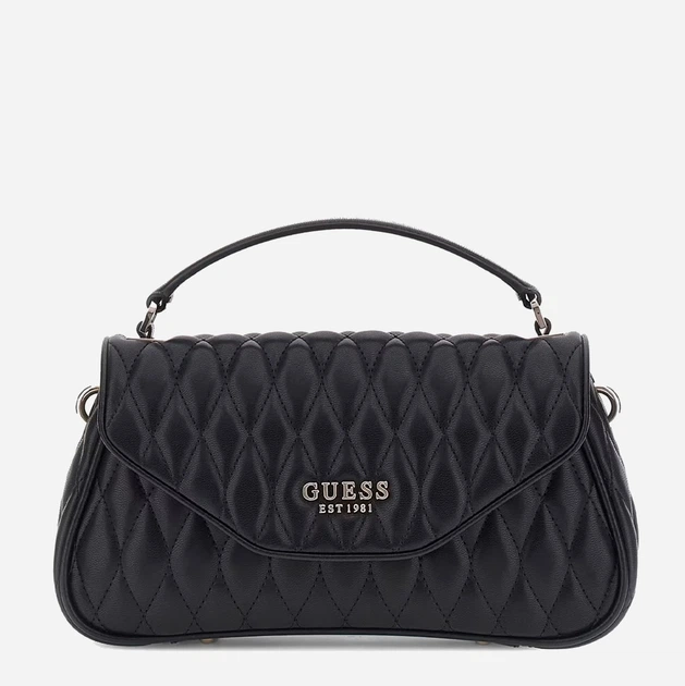 Сумка крос-боді через плече жіноча зі штучної шкіри середня Guess Valla HWQG8122200 BLA Чорна (800070344412) - зображення 1