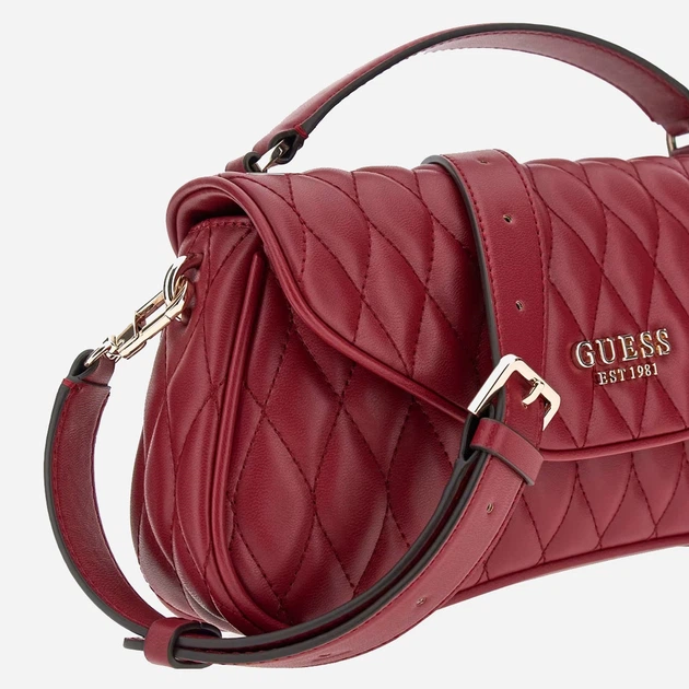 Сумка крос-боді через плече жіноча зі штучної шкіри середня Guess Valla HWQG8122200 RED Бордова (800070344413) - зображення 4