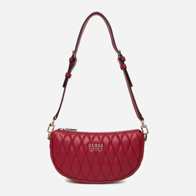 Сумка багет жіноча зі штучної шкіри маленька Guess Valla HWQG8122720 RED Темно-червона (800070344417) - зображення 1