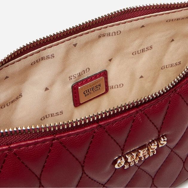 Сумка багет жіноча зі штучної шкіри маленька Guess Valla HWQG8122720 RED Темно-червона (800070344417) - зображення 4