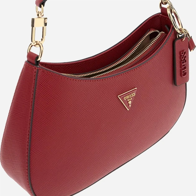 Сумка багет жіноча зі штучної шкіри середня Guess Noelle HWZG9672180 GAR Червона (800070344435) - зображення 4