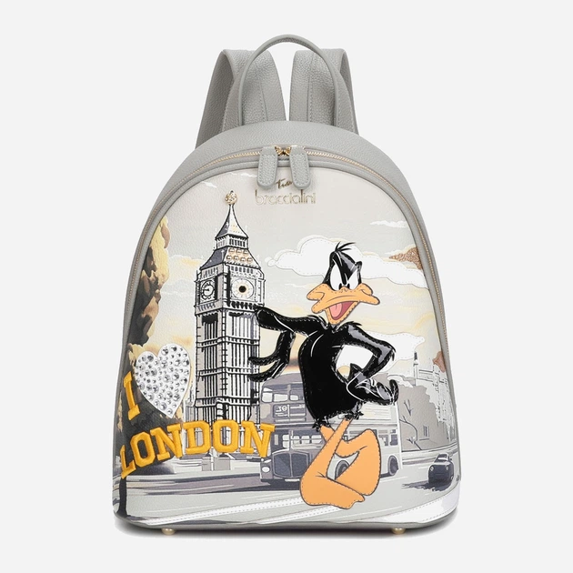 Рюкзак жіночий зі штучної шкіри Braccialini LT202 YY 818 Сірий (800070348951) - зображення 1