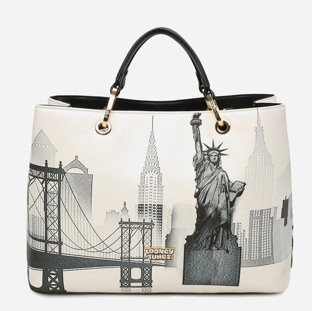 Torebka crossbody damska duża na szerokim pasku Braccialini LT201 YY 818 Biała (800070348946) - obraz 3