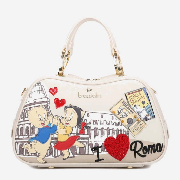 Сумка крос-боді через плече жіноча зі штучної шкіри середня Braccialini LT204 YY 818 Бежева (800070348950) - зображення 1