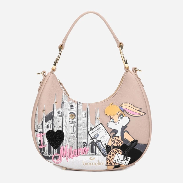 Сумка крос-боді через плече жіноча зі штучної шкіри середня Braccialini LT205 YY 818 Рожева (800070348952) - зображення 1