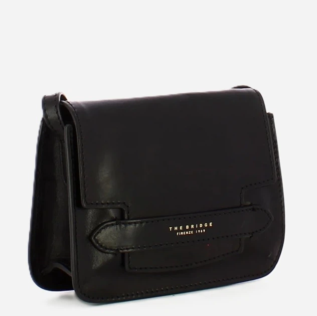 Сумка крос-боді через плече жіноча з натуральної шкіри маленька The Bridge Lucrezia 04192001 30 Чорна (800070254171) - зображення 3
