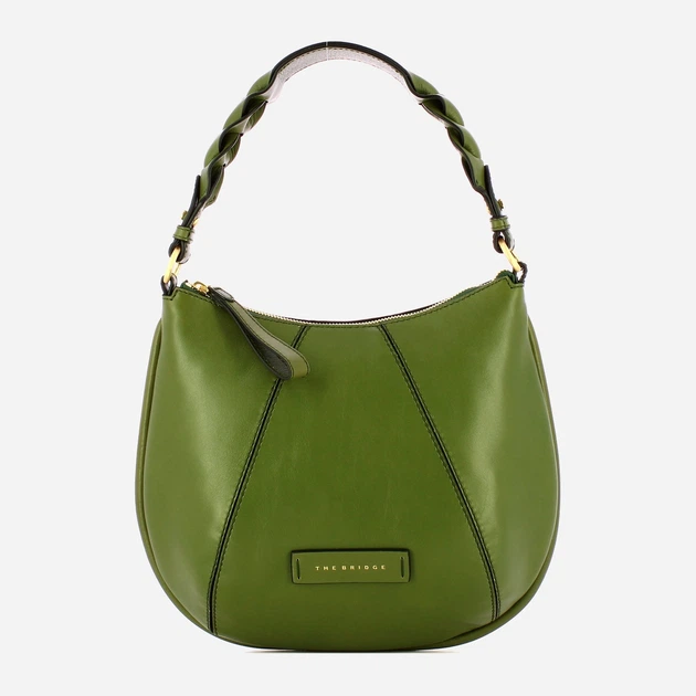 Torebka hobo damska ze skóry naturalnej The Bridge Brigida 0449327J F1 Zielona (800070350629) - obraz 1