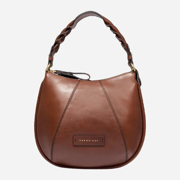 Torebka hobo damska ze skóry naturalnej The Bridge Brigida 0449327J 14 Brązowa (800070350627) - obraz 1