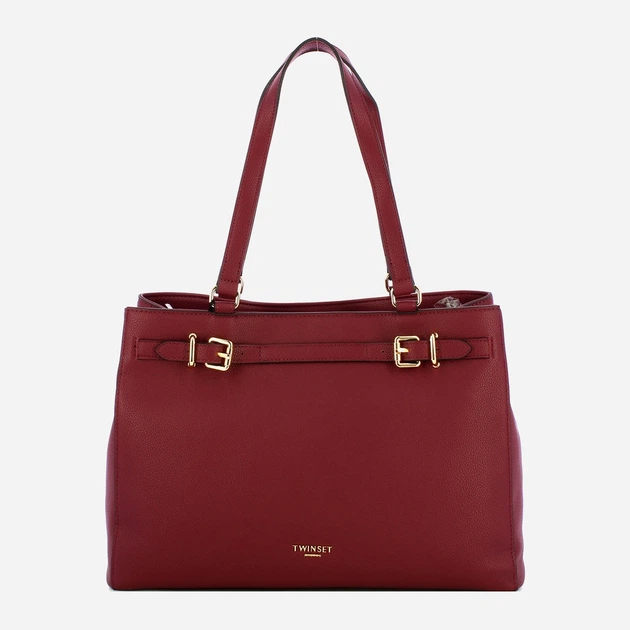 Torebka shopper ze skóry naturalnej Twinset Tote 252TB7010 05609 Czerwona (800070351201) - obraz 1