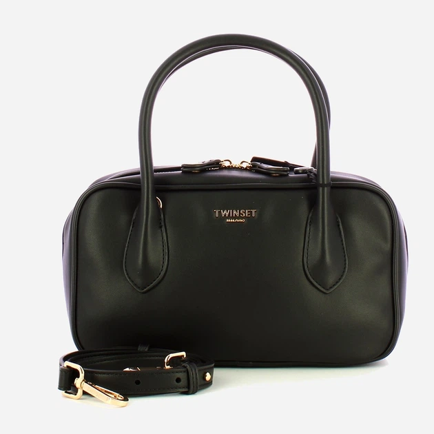 Сумка крос-боді через плече жіноча зі штучної шкіри велика Twinset Bauletto 252TD8062 00006 Чорна (800070351234) - зображення 4