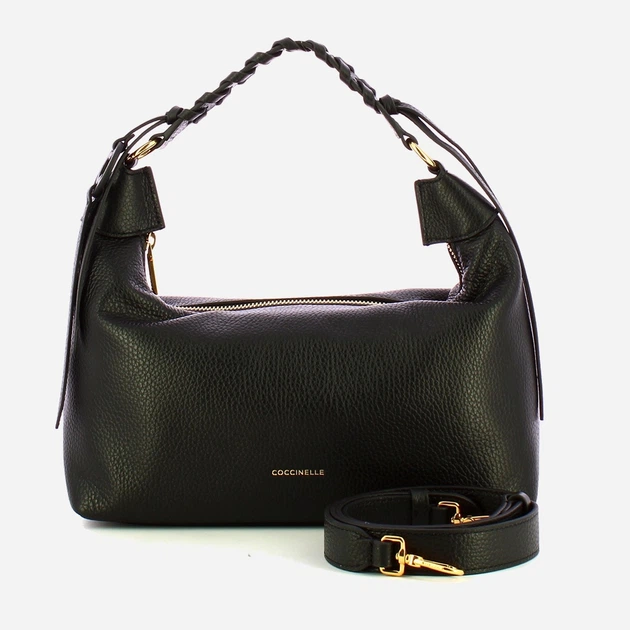 Torebka crossbody damska ze skóry naturalnej Coccinelle Rhea E1EDF130280 001 Czarna (800070350974) - obraz 4