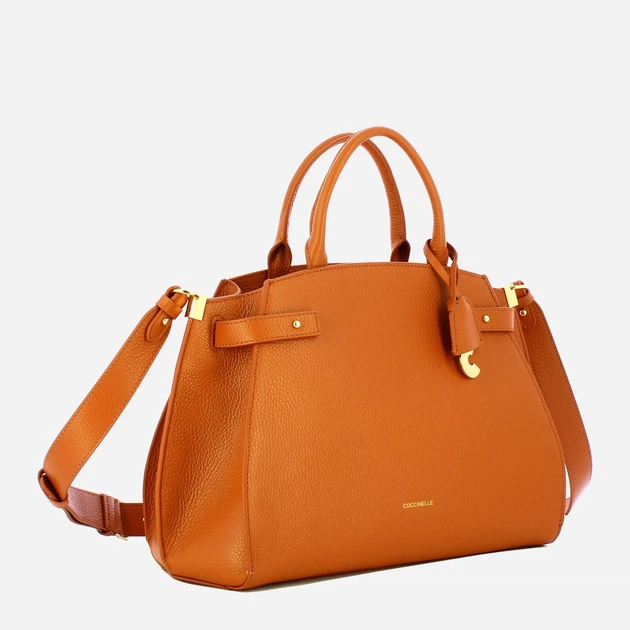 Сумка крос-боді через плече жіноча з натуральної шкіри велика Coccinelle Coccinellekliche E1EGP180280 W12 Коричнева (800070350948) - зображення 3