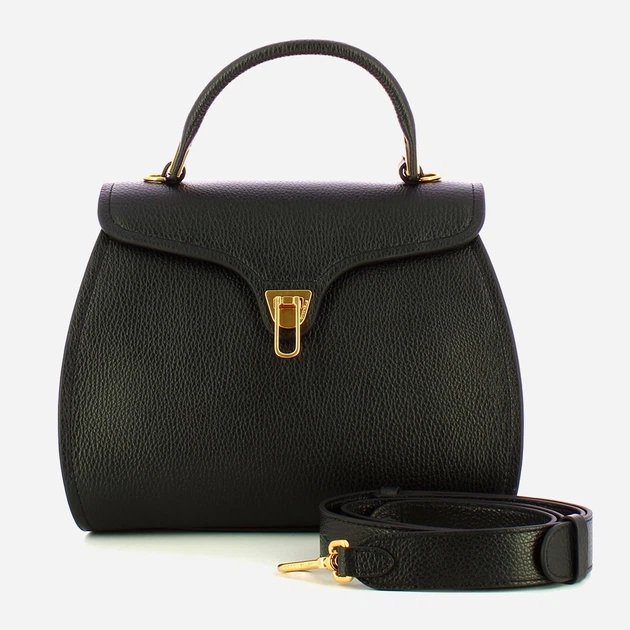 Сумка крос-боді через плече жіноча з натуральної шкіри маленька Coccinelle Marvin E1EPK180380 001 Чорна (800070350962) - зображення 4