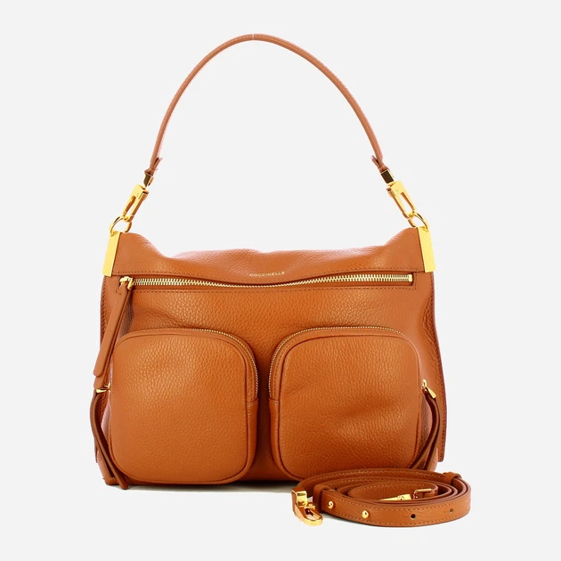 Сумка крос-боді через плече жіноча з натуральної шкіри середня Coccinelle Coccinellehyle E1ESF180180 W12 Коричнева (800070350938) - зображення 4