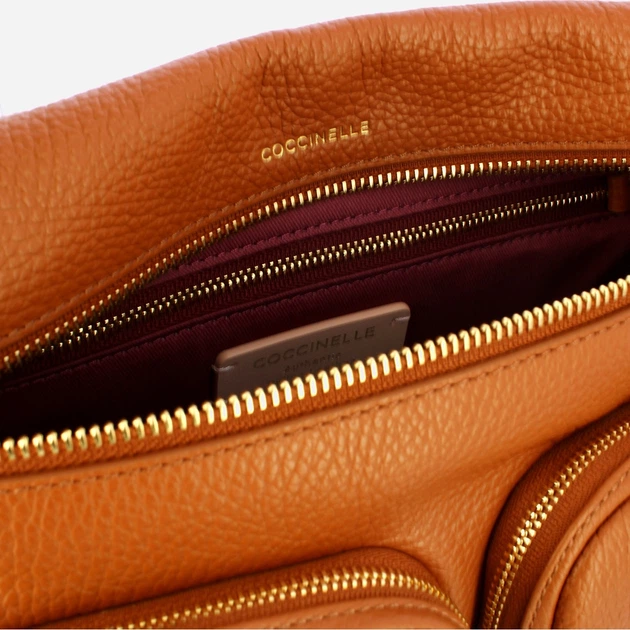 Сумка крос-боді через плече жіноча з натуральної шкіри середня Coccinelle Coccinellehyle E1ESF180180 W12 Коричнева (800070350938) - зображення 5