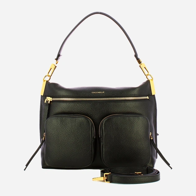 Сумка крос-боді через плече жіноча з натуральної шкіри середня Coccinelle Coccinellehyle E1ESF180180 001 Чорна (800070350934) - зображення 4