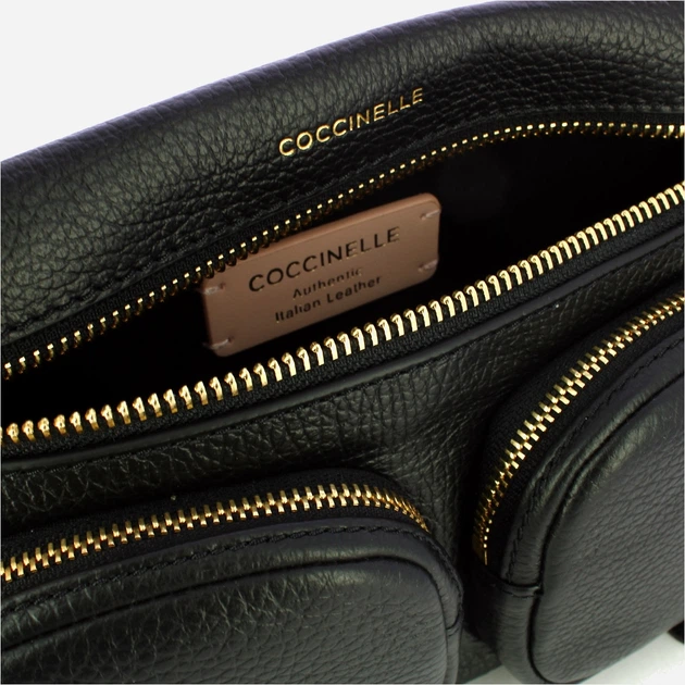 Сумка крос-боді через плече жіноча з натуральної шкіри маленька Coccinelle Coccinellehyle E1ESF180280 001 Чорна (800070350935) - зображення 5