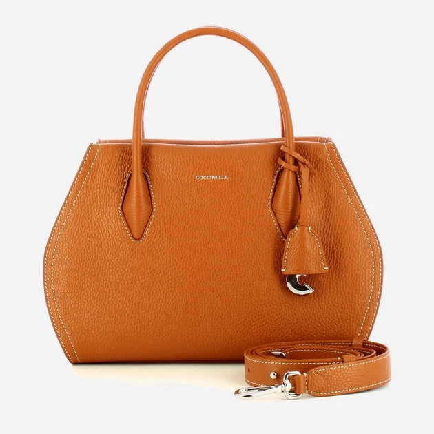 Сумка крос-боді через плече жіноча з натуральної шкіри середня Coccinelle Coccinellelord E1EUF180160 W97 Коричнева (800070350955) - зображення 4