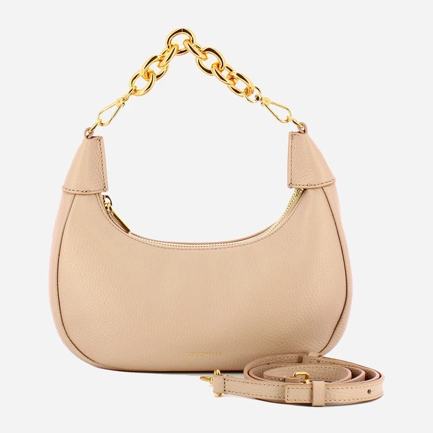 Сумка крос-боді через плече жіноча з натуральної шкіри маленька Coccinelle Iside E5EZK550180 N12 Бежева (800070350907) - зображення 4