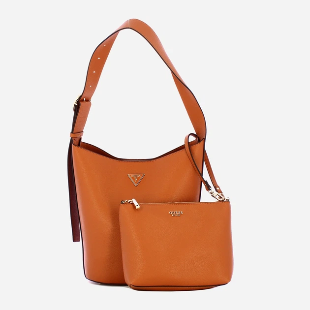 Сумка жіноча зі штучної шкіри середня Guess Meridian HWBG6974040 COG Коричнева (800070344371) - зображення 4
