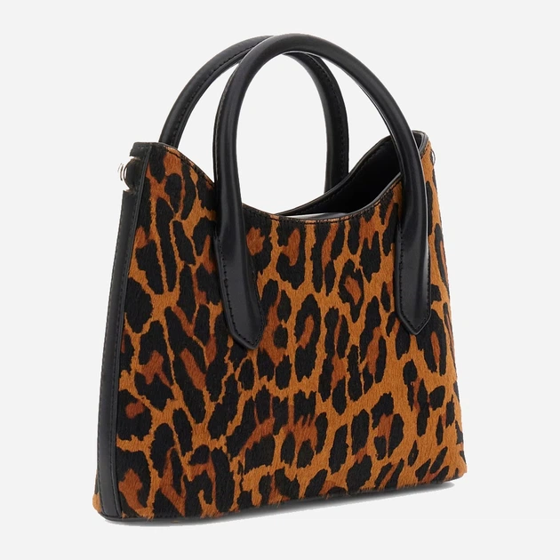 Сумка крос-боді через плече жіноча з натуральної шкіри середня Guess Domitilla HWLO7529760 LEO Чорна (800070344396) - зображення 2