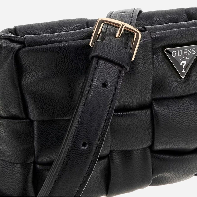 Сумка крос-боді через плече жіноча зі штучної шкіри маленька Guess Marion HWWG8072720 BLA Чорна (800070344423) - зображення 3