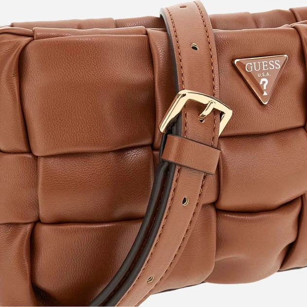 Сумка крос-боді через плече жіноча зі штучної шкіри маленька Guess Marion HWWG8072720 COG Коричнева (800070344424) - зображення 3