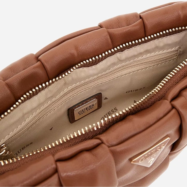 Сумка крос-боді через плече жіноча зі штучної шкіри маленька Guess Marion HWWG8072720 COG Коричнева (800070344424) - зображення 4