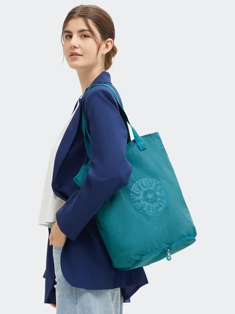 Сумка шопер жіноча тканинна Kipling Hip Hurray KPKI1572UU71001 Синя (800070347054) - зображення 2