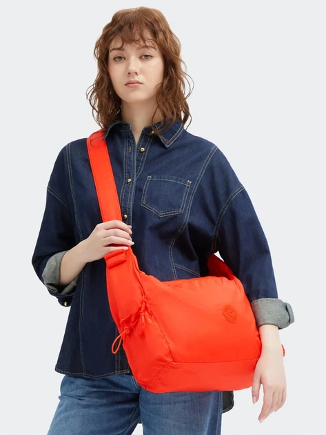 Сумка крос-боді через плече жіноча тканинна велика Kipling Gwyn KPKI58237EG1001 Оранжева (800070347145) - зображення 6
