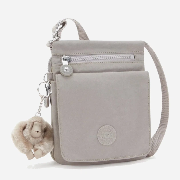 Сумка крос-боді через плече жіноча тканинна маленька Kipling New Eldorado KPKI729189L1001 Сіра (800070257190) - зображення 3