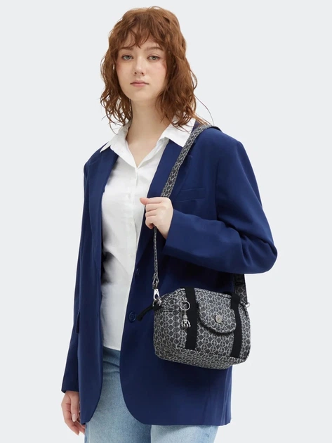 Сумка крос-боді через плече жіноча тканинна маленька Kipling Kazia KPKI80963HW1001 Сіра (800070345074) - зображення 2