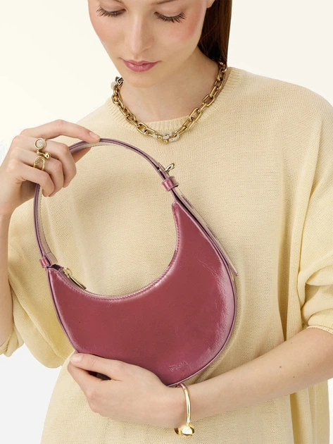 Torebka bagietka damska ze skóry naturalnej mała Furla Delizia WE00649BX41000053S1007 Czerwona (800070349608) - obraz 2