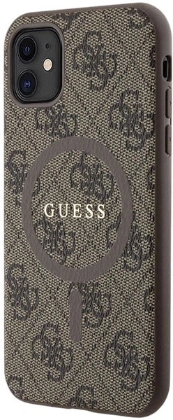 Etui plecki Guess 4G Collection Leather Metal Logo MagSafe do Apple iPhone 11 Brown (GUHMN61G4GFRW) - obraz 2