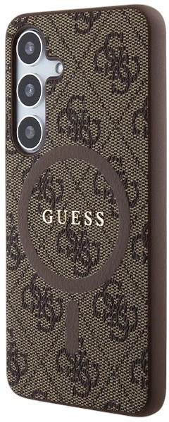 Панель Guess 4G Collection Leather Metal Logo MagSafe для Samsung Galaxy S24 Brown (GUHMS24SG4GFRW) - зображення 2