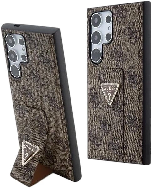 Etui plecki Guess 4G Triangle Strass do Samsung Galaxy S24 Ultra Brown (GUHCS24LPGS4TDW) - obraz 1