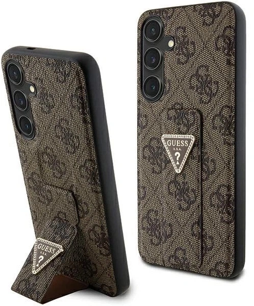 Etui plecki Guess 4G Triangle Strass do Samsung Galaxy S24 Brown (GUHCS24SPGS4TDW) - obraz 1