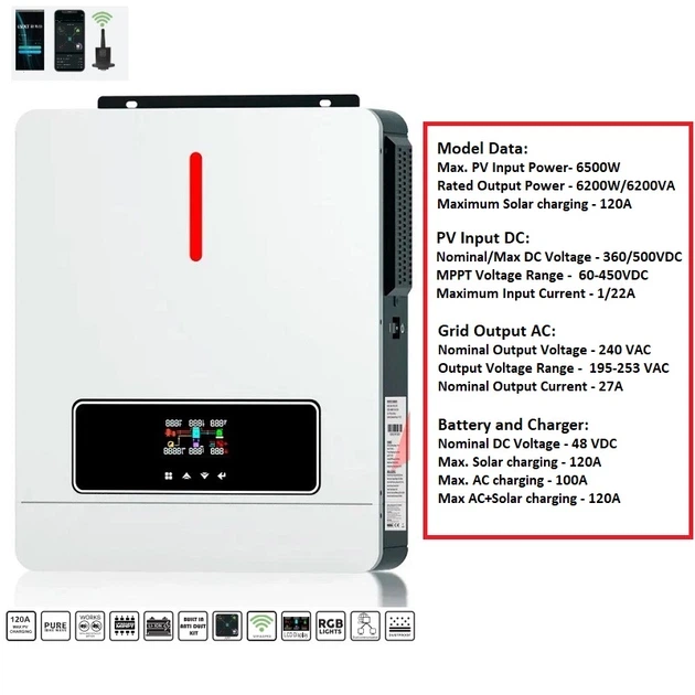 Гибридный солнечный инвертор Victor NM-ECO-6.2KW PLUS - изображение 8