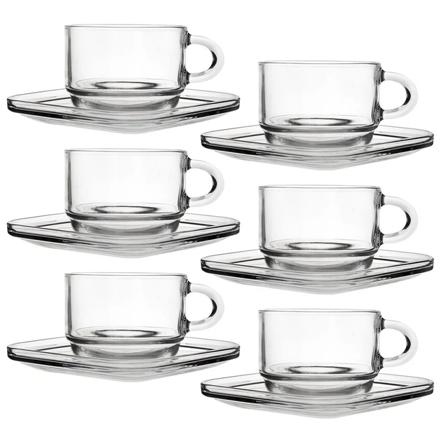 Zestaw filiżanek Lav szklany ze spodkami 250 ml 6 szt (8692952265082) - obraz 3