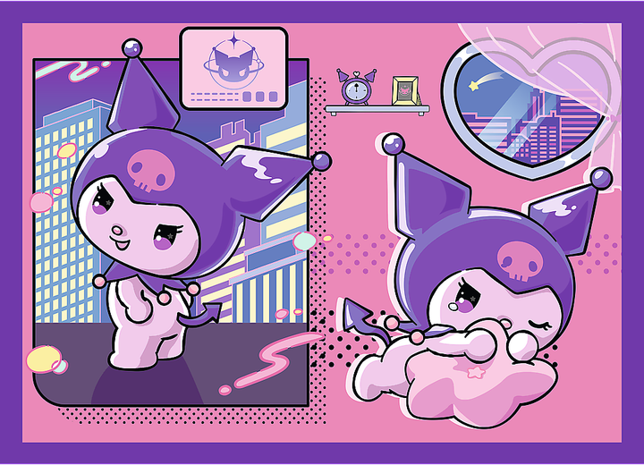 Puzzle 4w1 Trefl Hello Kitty Dzień z Kuromią 207 elementów 34676 (5900511346763) - obraz 3