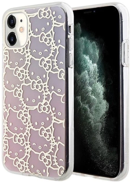 Панель Hello Kitty IML Gradient Electrop Crowded Kitty Head для Apple iPhone 11 Pink (HKHCN61HCHPEP) - зображення 1