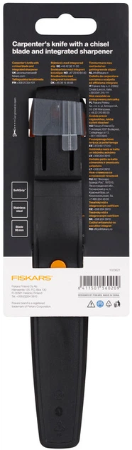 Nóż ciesielski Fiskars Pro z ostrzałką 1023621 (6411501560209) - obraz 4