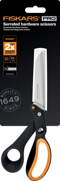 Ножиці для важкої роботи Fiskars Pro Amplify із зазубреним лезом 24 см 1020223 (6411508891689) - зображення 3