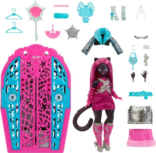 Zestaw-niespodzianka Monster High Straszy-sekrety Catty Noir z serii Tajemnice Straszywoodu (JBG82) - obraz 3